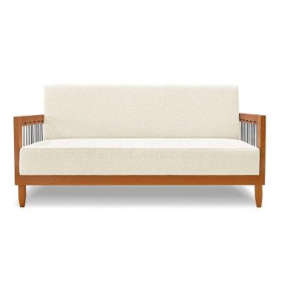 Sofá 2 Lugares Base De Madeira Mariana 160 Cm Linho S04 - D'rossi Cor Natural