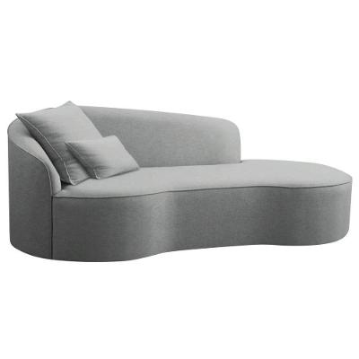Divã Recamier Curvo Sala De Estar Recepção Inglaterra 200cm Lado Direito Bouclé - Doce Sonho Móveis Cor Cinza