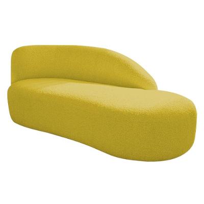 Divã Recamier Curvo Luna 185cm Lado Direito Suede - Adj Decor Cor Amarelo