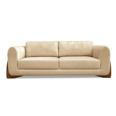Sofá 2 Lugares Base De Madeira Clarissa 160 Cm Linho S04 - D'rossi Cor Dourado