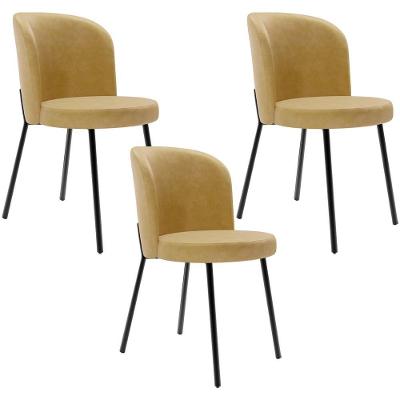 Kit 3 Cadeiras Sala De Jantar Estofada Gavi L02 Couríssimo Fendi