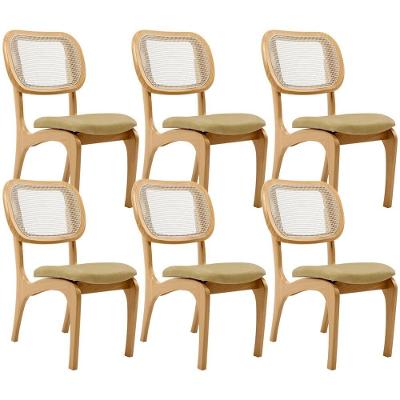 Kit 6 Cadeiras Para Sala De Jantar Estofada E Tela Mariah L02 Couríssimo Fendi