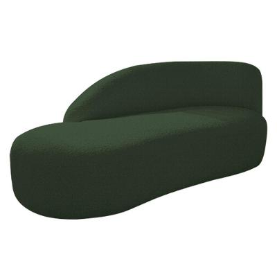 Divã Recamier Curvo Luna 160cm Lado Esquerdo Linho - Adj Decor Cor Verde
