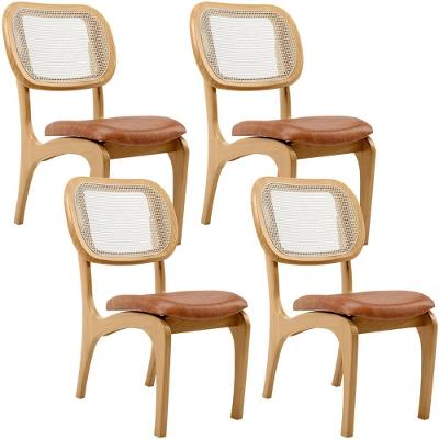 Kit 4 Cadeiras Para Sala De Jantar Estofada E Tela Mariah L02 Couríssimo Camel