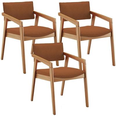Kit 03 Cadeiras Para Sala De Jantar Estar Living Giorgia B04 Bouclê Terracota