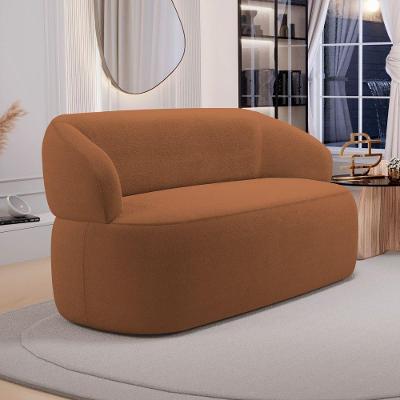 Sofá Orgânico 03 Lugares Living Glee 170cm Bouclê Terracota - Desk Design