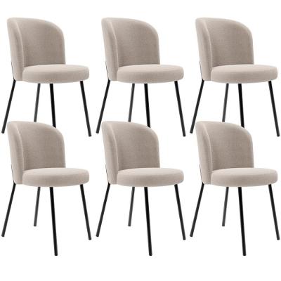 Kit 6 Cadeiras Sala De Jantar Estofada Gavi L02 Bouclê Creme