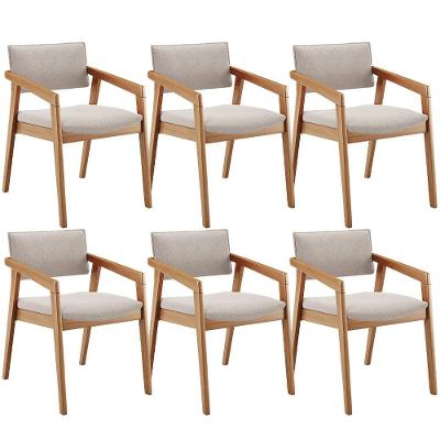 Kit 06 Cadeiras Para Sala De Jantar Estar Living Giorgia B04 Bouclê Creme