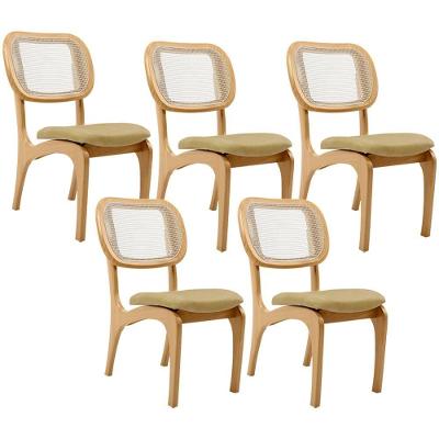 Kit 5 Cadeiras Para Sala De Jantar Estofada E Tela Mariah L02 Couríssimo Fendi