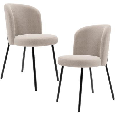 Kit 2 Cadeiras Sala De Jantar Estofada Gavi L02 Bouclê Creme