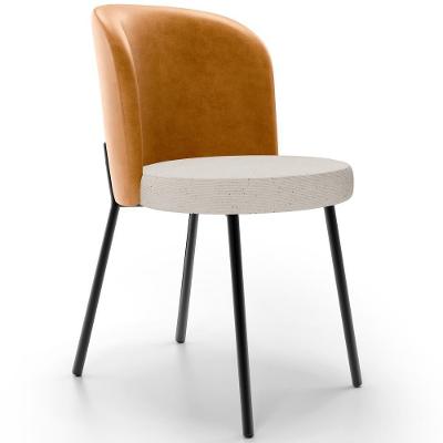 Cadeira Para Sala De Jantar Estofada Gavi L02 Couríssimo Whisky Linho Cru