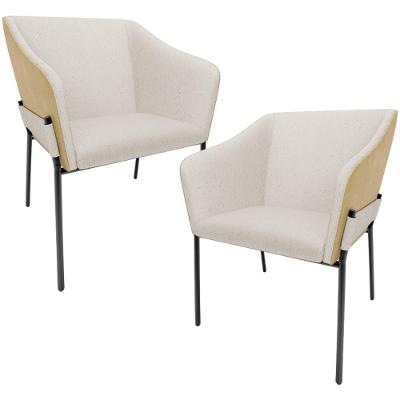Kit 2 Cadeiras Para Sala De Jantar Estar Living Olívia L02 Linho Cru Couríssimo Fendi - Lyam Decor
