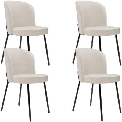 Kit 4 Cadeiras Sala De Jantar Estofada Gavi L02 Linho Cru