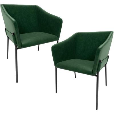 Kit 2 Cadeiras Para Sala De Jantar Estar Living Olívia L02 Couríssimo Verde - Lyam Decor