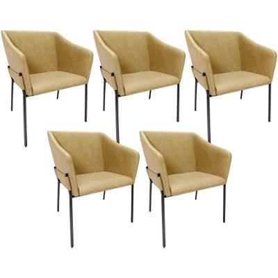 Kit 5 Cadeiras Para Sala De Jantar Estar Living Olívia L02 Couríssimo Fendi - Lyam Decor