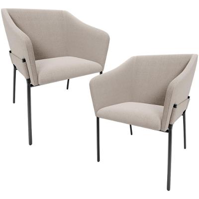 Kit 2 Cadeiras Para Sala De Jantar Estar Living Olívia L02 Bouclê Creme - Lyam Decor
