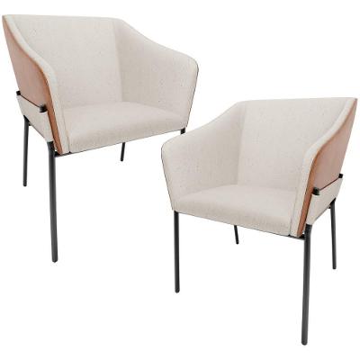 Kit 2 Cadeiras Para Sala De Jantar Estar Living Olívia L02 Linho Cru Couríssimo Camel - Lyam Decor