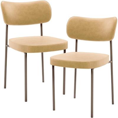 Kit 02 Cadeiras Para Sala De Jantar Melina Base Arena L02 Couríssimo Fendi - Lyam Decor