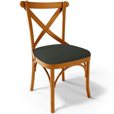 Cadeira Para Sala De Jantar E Estar Living Estofada ávila L02 Linho Verde Musgo - Lyam