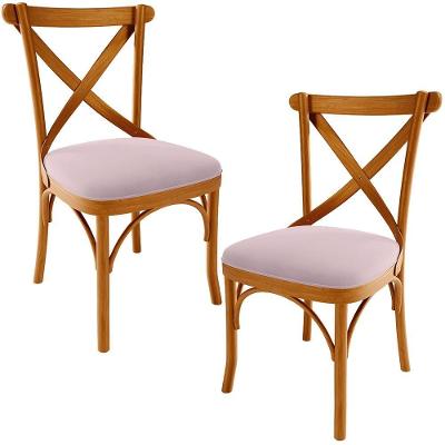 Kit 02 Cadeiras Para Sala De Jantar E Estar Living Estofada ávila L02 Suede Rosê - Lyam