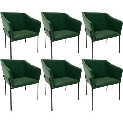 Kit 6 Cadeiras Para Sala De Jantar Estar Living Olívia L02 Couríssimo Verde - Lyam Decor