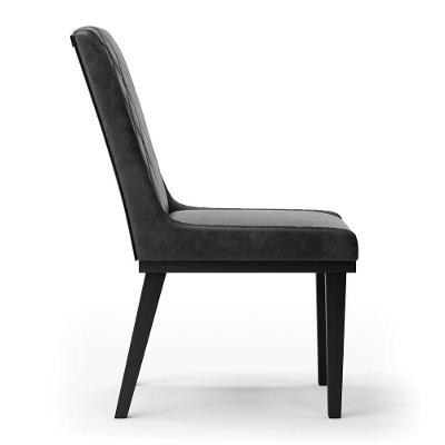 Cadeira Sala De Jantar Base Madeira Preto Kit 10 Sofia Sintético Pu D03 - D'rossi Cor Preto