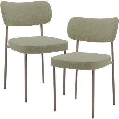 Kit 02 Cadeiras Para Sala De Jantar Melina Base Arena L02 Bouclê Oliva - Lyam Decor
