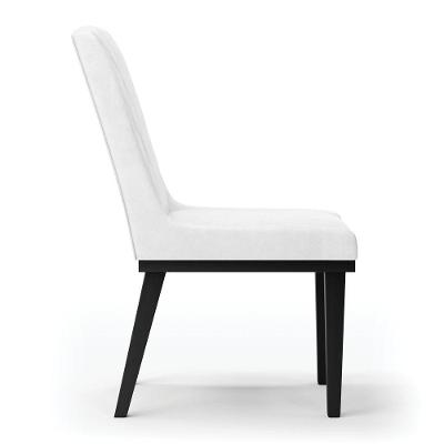 Cadeira Sala De Jantar Base Madeira Preto Kit 10 Sofia Sintético Pu D03 - D'rossi Cor Branco