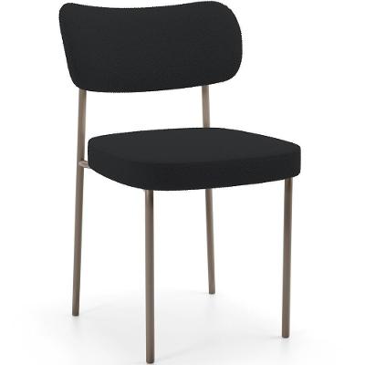 Cadeira Decorativa Sala De Jantar Melina Base Arena L02 Bouclê Preto - Lyam Decor