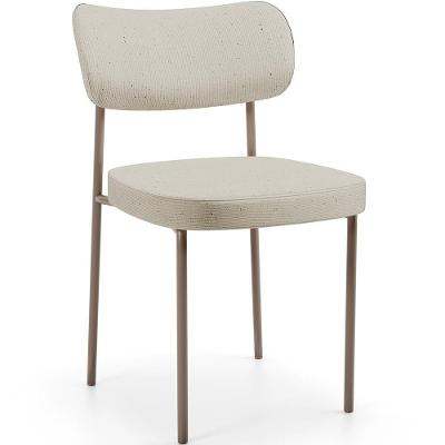 Cadeira Decorativa Sala De Jantar Melina Base Arena L02 Linho Champagne - Lyam Decor