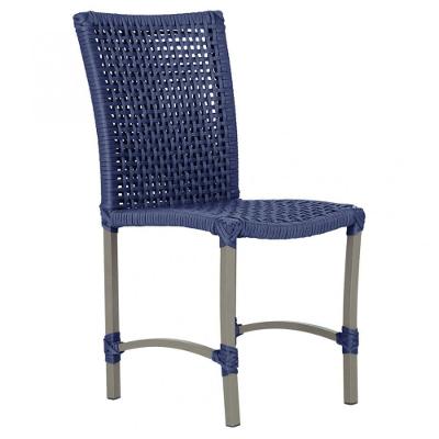 1 Cadeira De Jantar Cannes De Alumínio Pintura Fendi Trama Azul