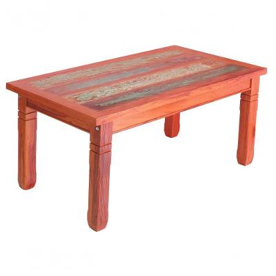 Mesa De Jantar 1,5m Em Madeira Maciça Pátina
