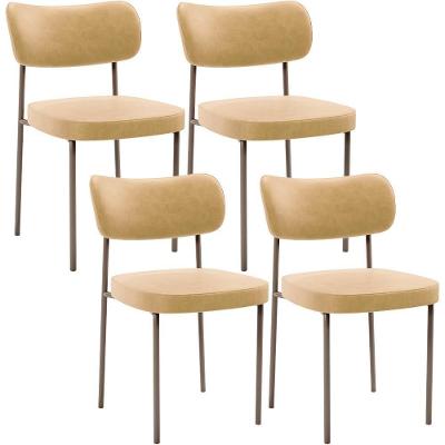 Kit 04 Cadeiras Decorativa Estofada Para Sala De Jantar Melina Base Arena L02 Couríssimo Fendi - Lyam Decor
