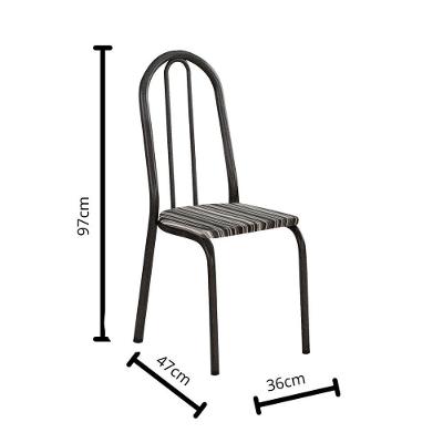 Kit Com 2 Cadeiras América 050 Base Cromo Preto Para Cozinha