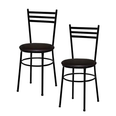 2 Cadeiras Para Mesa Epoxi Preto Cor:marrom