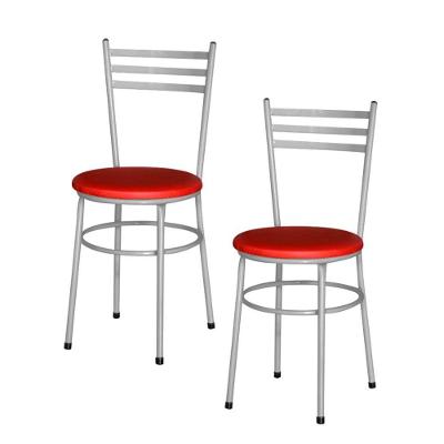 2 Cadeiras Para Mesa Epoxi Cinza Cor:vermelho