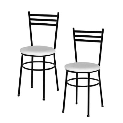2 Cadeiras Para Mesa Epoxi Preto Cor:branco