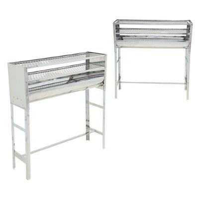 Churrrasqueira Espetinho N°5 Inox Duas Grelhas Tela Moeda Portátil - Gudim