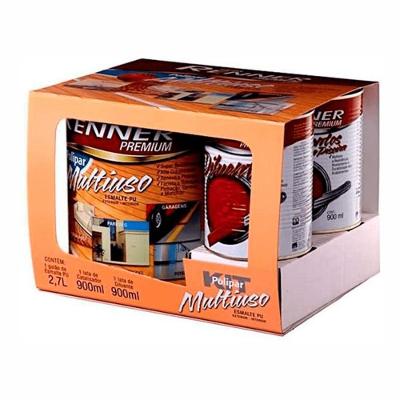 2 Verniz Polipar Para Concreto, Madeira Kit 4,5 Lt Brilhante