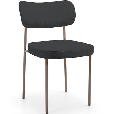 Cadeira Decorativa Sala De Jantar Melina Base Arena L02 Linho Chumbo - Lyam Decor
