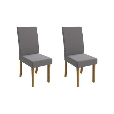 Cadeira Sala de Jantar 2CAD131FR Kit 2 Un Freijo/Veludo Titanio A050 - Kappesberg