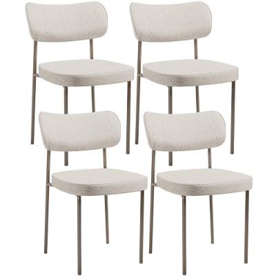 Kit 04 Cadeiras Decorativa Estofada Para Sala De Jantar Melina Base Arena L02 Linho Cru - Lyam Decor