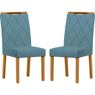 Conjunto Com 2 Cadeiras De Jantar Estofada Sarah Ypê Animalle Azul Wd26