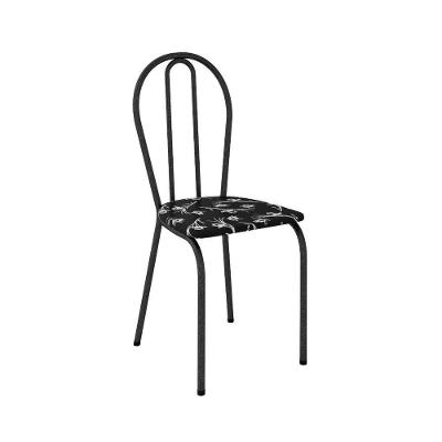 Kit Com 2 Cadeiras América 004 Base Cromo Preto Cozinha