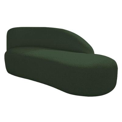 Divã Recamier Curvo Luna 140cm Lado Direito Linho - Doce Sonho Móveis Cor Verde