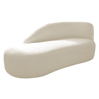 Divã Recamier Curvo Luna 140cm Lado Esquerdo Linho - Doce Sonho Móveis Cor Azul Royal