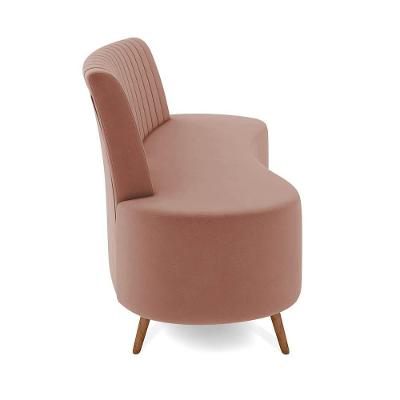 Sofá 2 Lugares Living 135cm Pé Palito Maraú Veludo Rosê K01 - D'rossi