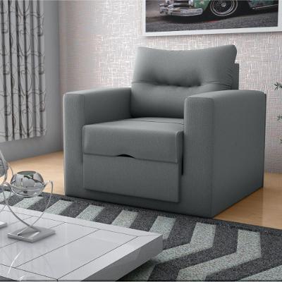 Sofá Cama Para Sala De Estar Landon Suede Cinza
