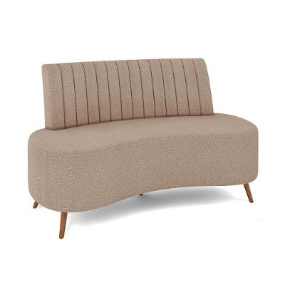 Sofá 2 Lugares Living 135cm Pé Palito Maraú Bouclê K01 - D'rossi Cor Creme