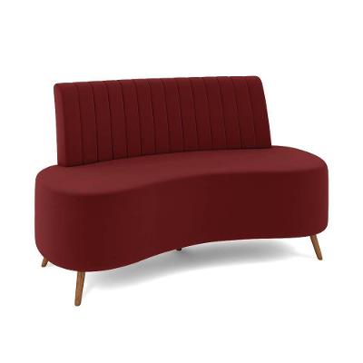 Sofá 2 Lugares Living 160cm Pé Palito Maraú Veludo Vermelho K01 - D'rossi